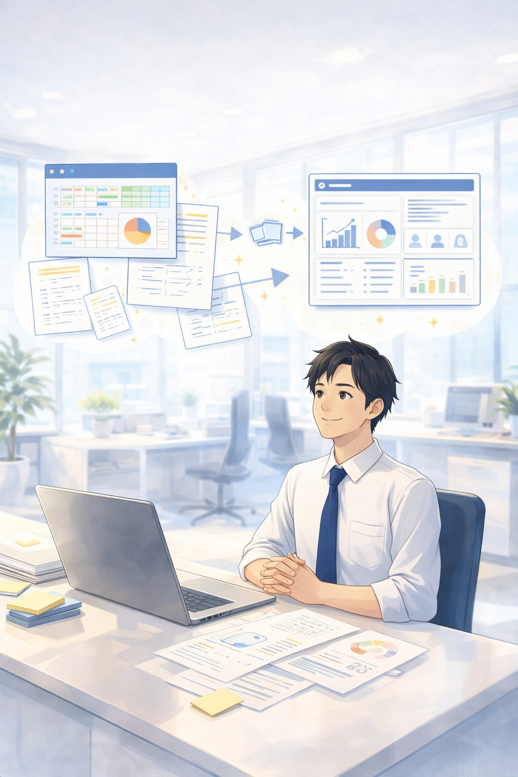 既存の業務ツールをAIとチームで共有できる仕組みへ再構築するイメージ